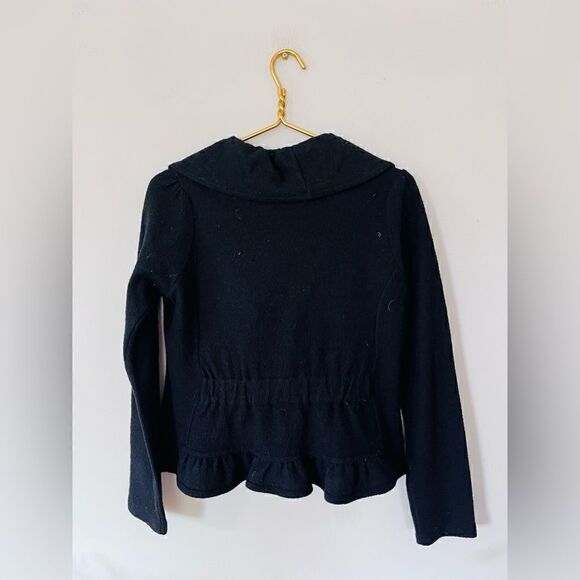 Sparrow | anthropologie | black ruffle collar wool cardigan sweater - Picture 2 of 5